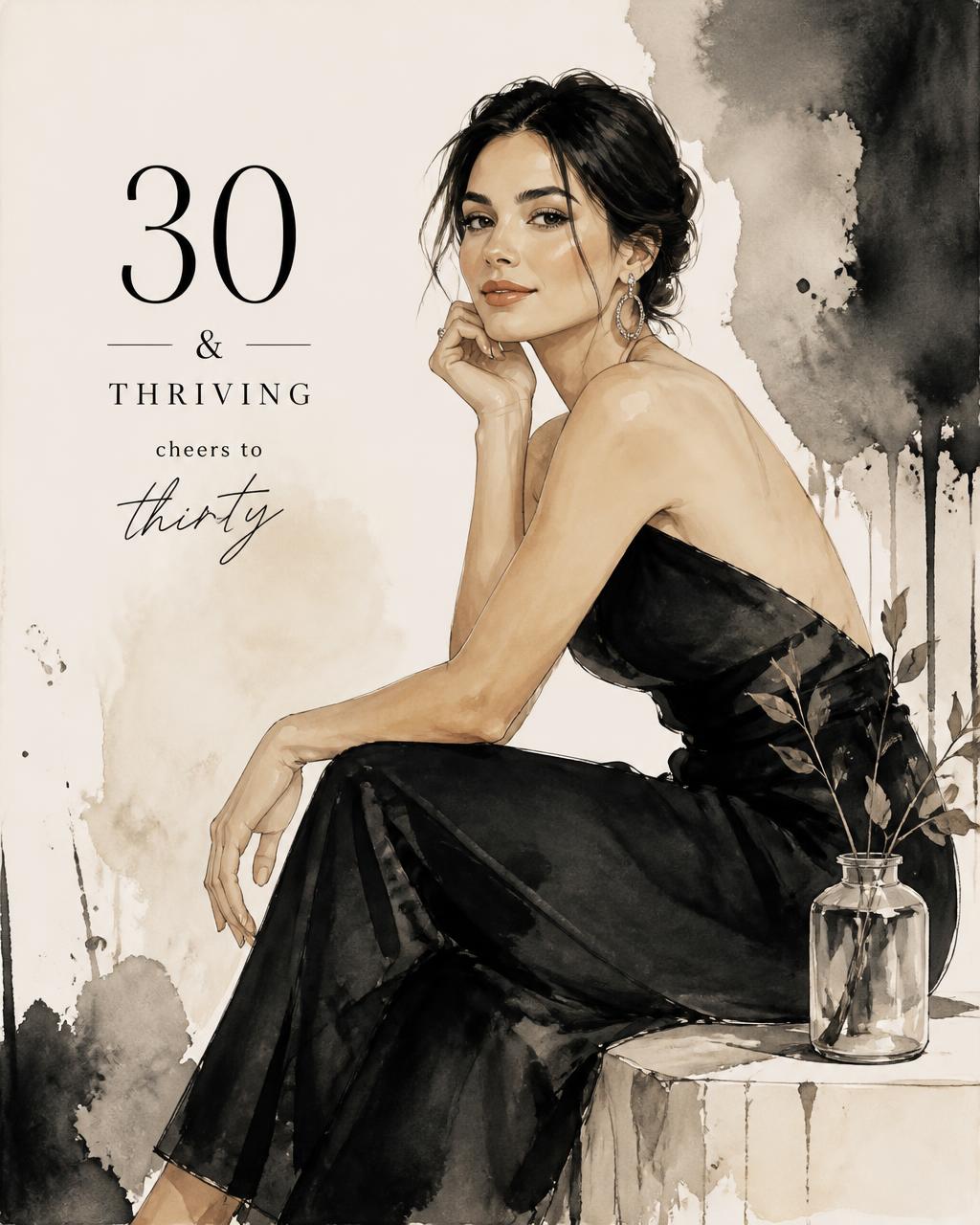 Milestone birthday custom portrait